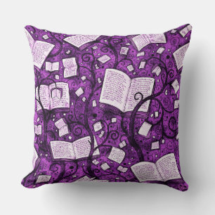 Coussin Arrière - plan de livres roses