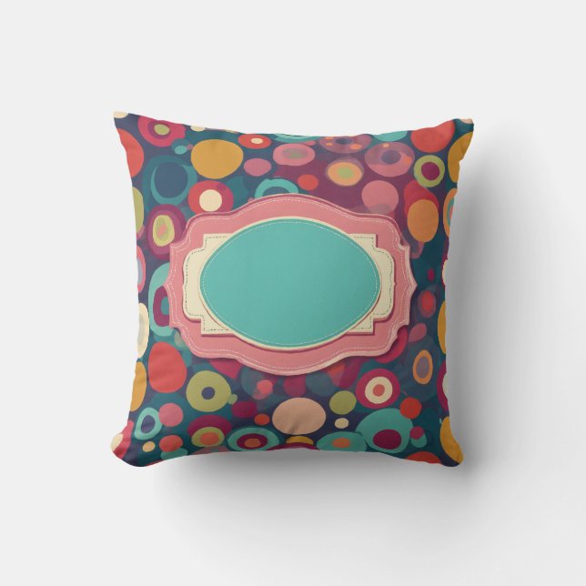 Coussin Arrière - plan de Motif de point Polka dynamique a (Recto)