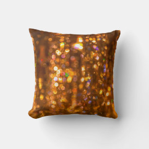 Coussin Arrière - plan de Noël abstrait de l'or désossé
