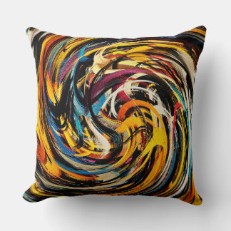Coussin Arrière - plan de peinture colorée Abstrait Art Sw