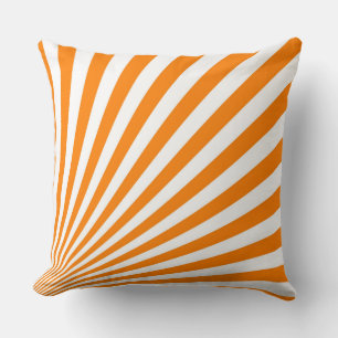 Coussin Arrière - plan de rayons de soleil orange rétro