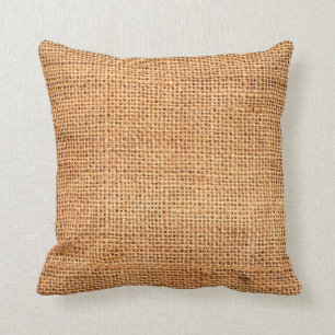 Coussin arrière - plan de tissu de burlap Brown ou tissu d
