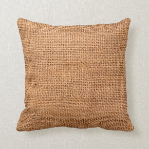 Coussin arrière - plan de tissu de burlap Brown ou tissu d