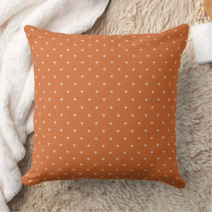 Coussin Arrière - plan des mini-coeurs orange brûlés