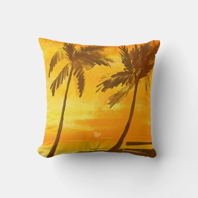 Coussin Arrière - plan d'été des palmiers tropicaux (Recto)