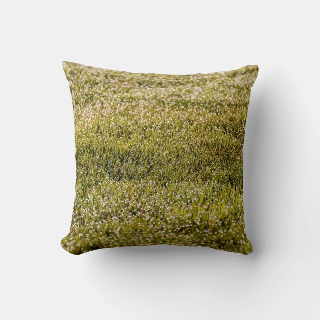 Coussin Arrière - plan d'herbe fraîche vert printemps, ave (Recto)