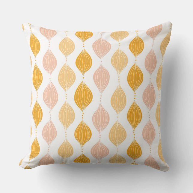 Coussin Arrière - plan d'or abstrait de motif d'ogee (Recto)