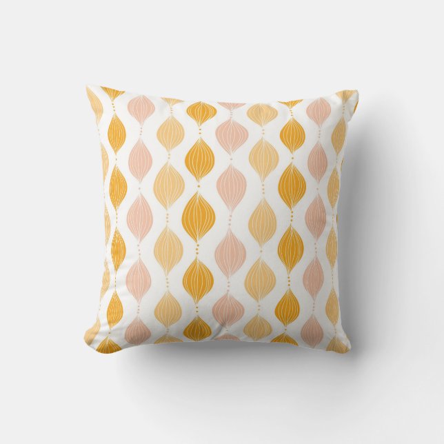 Coussin Arrière - plan d'or abstrait de motif d'ogee (Recto)