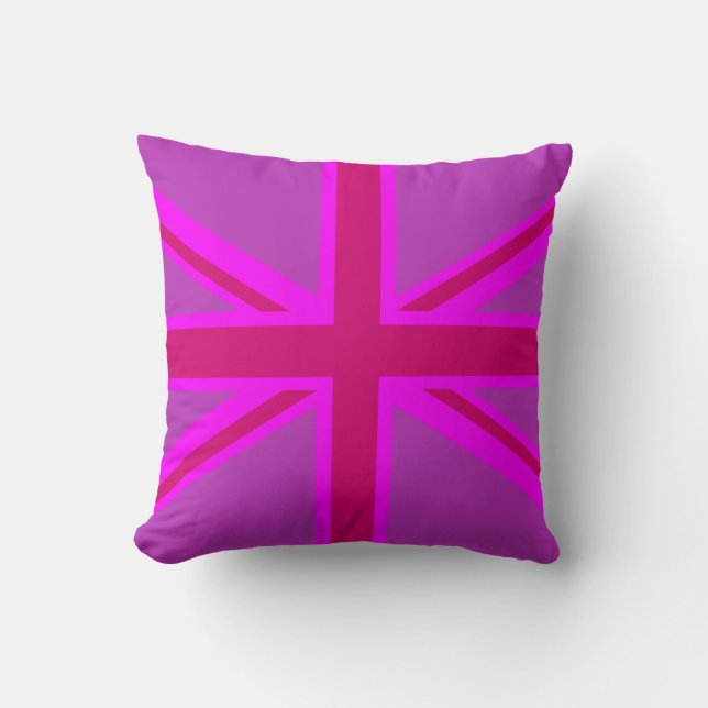 Coussin Arrière - plan du drapeau britannique Hot Pink Fus (Recto)