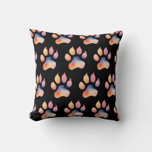 Coussin Arrière - plan Empreinte de patte aquarelle