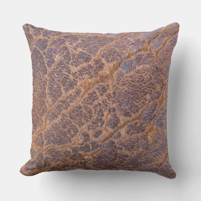 Coussin Arrière - plan en cuir criqué brun rustique (Recto)