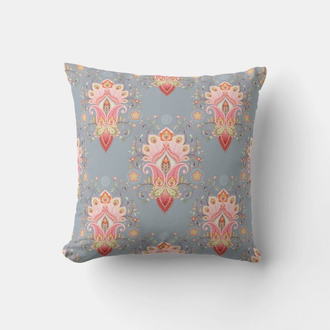 Coussin Arrière - plan en plumes Paisley Oriental (Recto)
