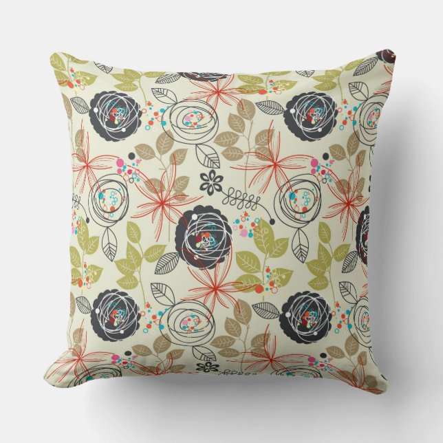 Coussin Arrière - plan floral (Recto)