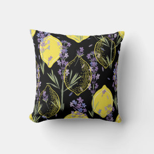 Coussin Arrière - plan floral avec fleurs de lavande dess