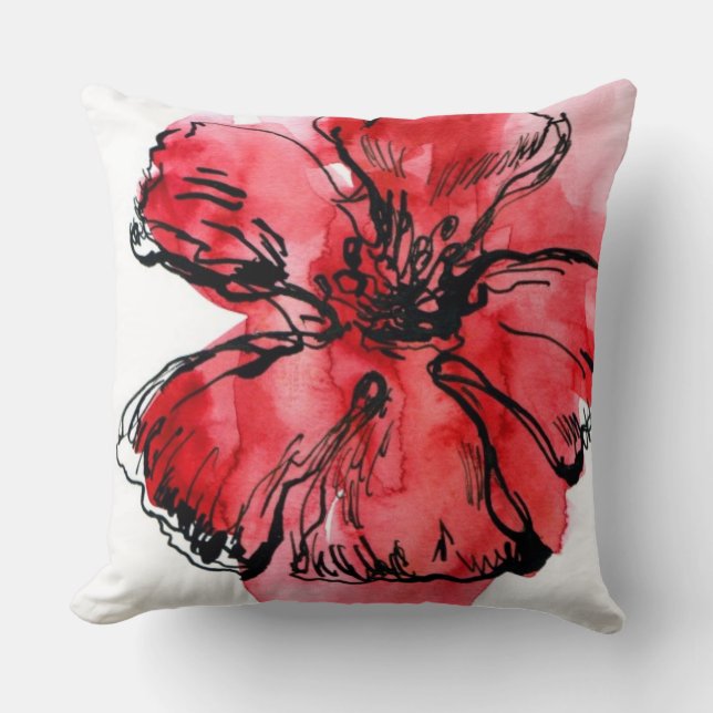 Coussin Arrière - plan floral peint par résumé 4 (Recto)