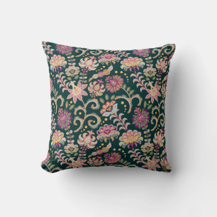 Coussin Arrière - plan floral rose foncé