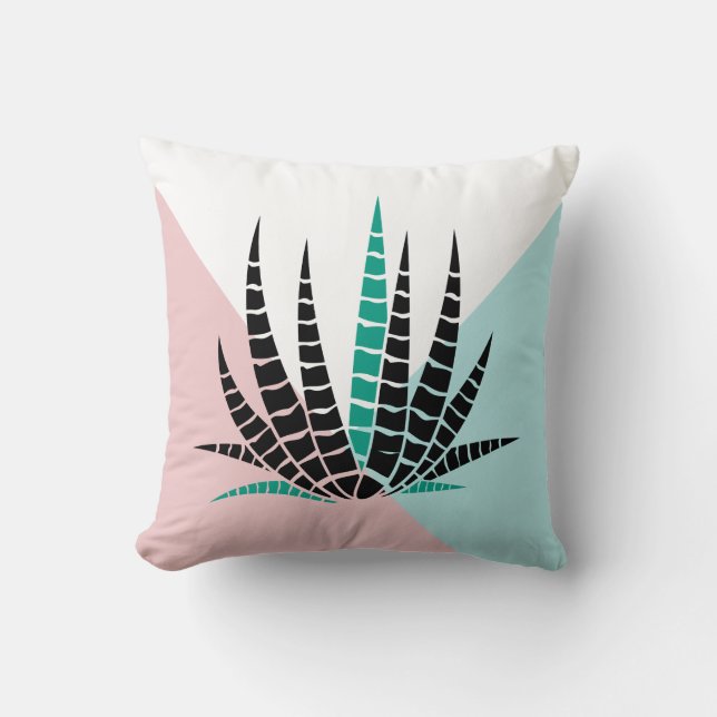 Coussin Arrière - plan géométrique moderne stylisé aloe ve (Recto)