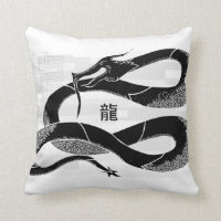 Arrière - plan japonais noir de blanc de dragon