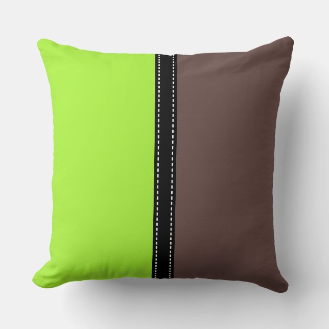 Coussin Arrière - plan Lizard vert et Liver couleur solide (Recto)
