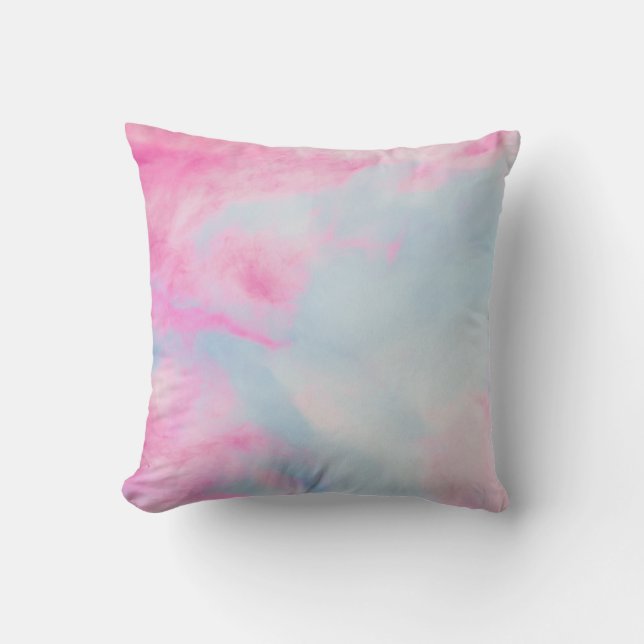 Coussin Arrière - plan MARBÉ ROSE ET BLEU (Recto)