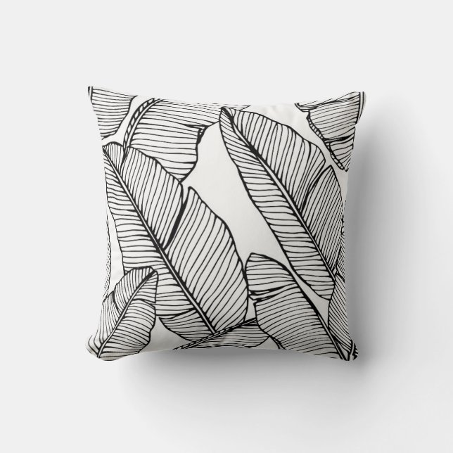 Coussin Arrière - plan motif de feuille de bananier sans c (Recto)