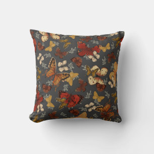 Coussin Arrière - plan Motif gris papillon