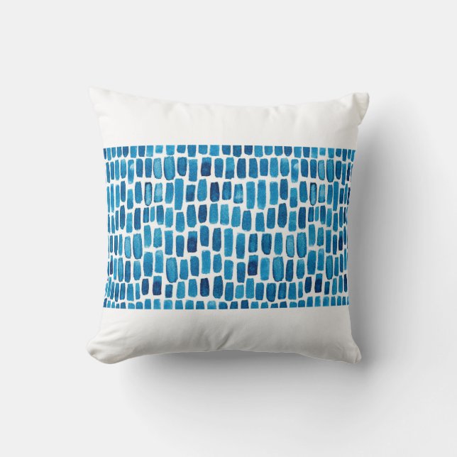 Coussin Arrière - plan motif transparent avec aquarelle bl (Recto)