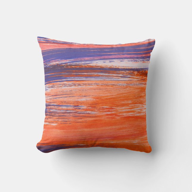 Coussin arrière - plan orange et bleu Abstrait de watercol (Recto)