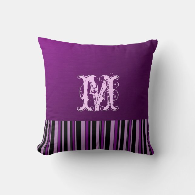Coussin Arrière - plan pourpre simple. Rétros rayures de (Recto)
