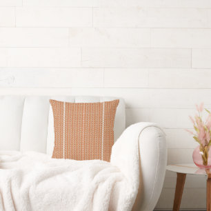 Coussin arrière - plan rayé orange et blanc avec petit