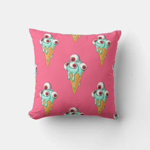 Coussin Arrière - plan rose crème glacée bleue