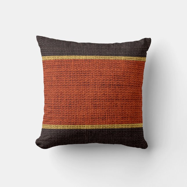 Coussin Arrière - plan rustique orange-foncé et Brown de (Recto)