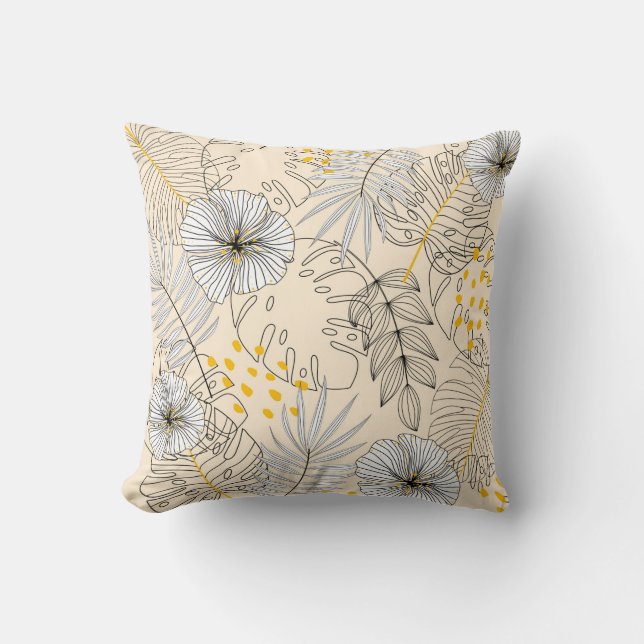 Coussin Arrière - plan sans faille avec plantes, feuilles  (Recto)