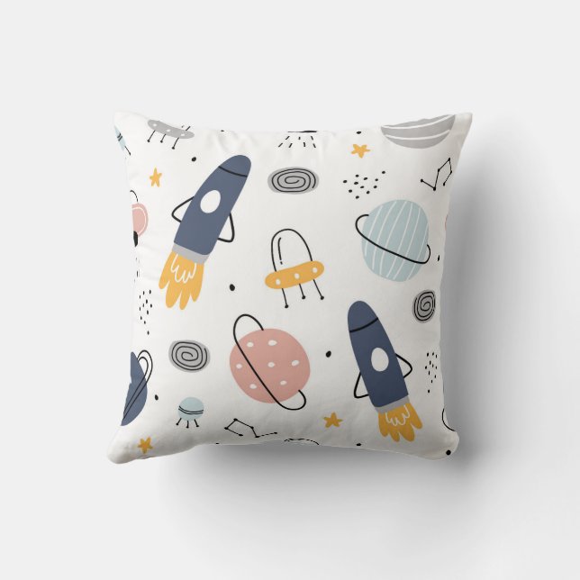 Coussin Arrière - plan spatial pour enfants Vaisseau spati (Verso)