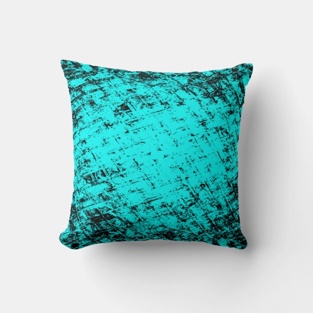 Coussin Arrière - plan turquoise grunge couleur. Elément d (Recto)