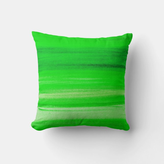 Coussin Arrière - plan vert au néon d'abrégé sur aquarelle (Recto)