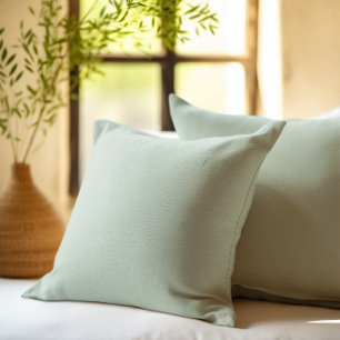 Coussin Arrière - plan vert sage personnalisé simple