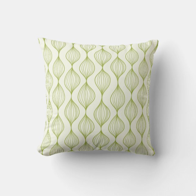 Coussin Arrière - plan vertical vert de motif d'ogee (Recto)