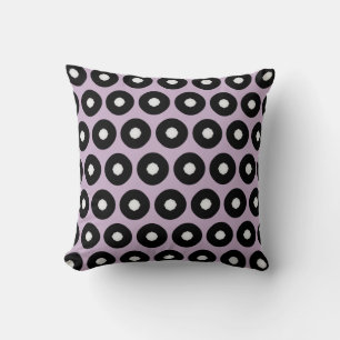 Coussin Arrière - plan violet à point Polka noir/blanc(mod
