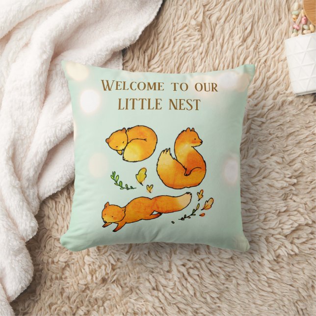 Coussin Arrivée de bébé dans les bois Nouveau-né (Couverture)