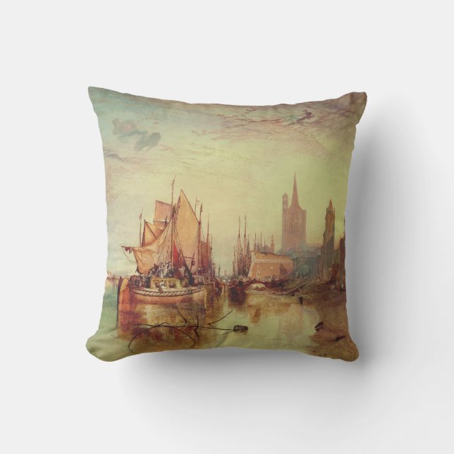 Coussin Arrivée d'un bateau à vapeur par Joseph Turner (Recto)
