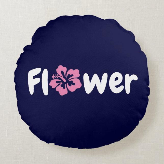 Coussin arrondi de fleurs (Devant)