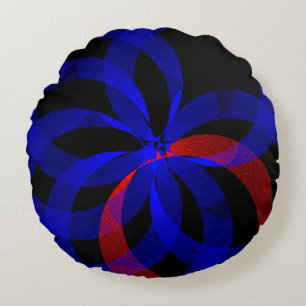 Coussin arrondi géométrique en arc rouge