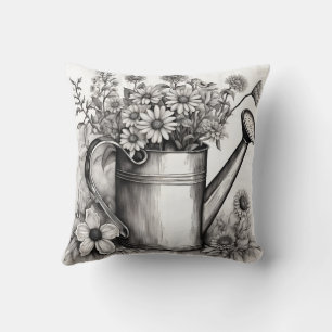 Coussin Arrosage, Art noir & blanc, Art du printemps