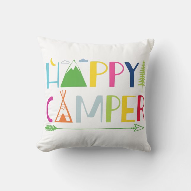 Coussin Arrow Camper Happy Summer Camp Camping Cadeaux Hom (Recto)