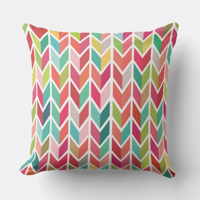 Coussin Arrow Motif Aztèque géométrique Chevron (Recto)