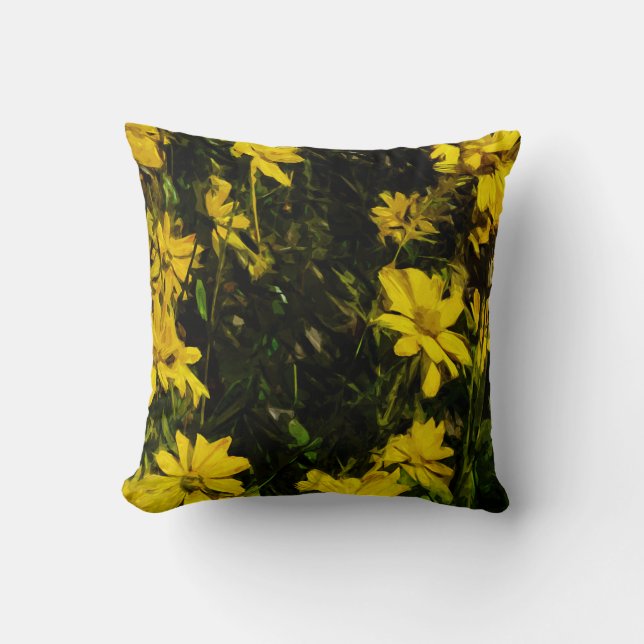 Coussin Arrowleaf Fleur sauvage Jaune Arrowley Abstrait (Recto)