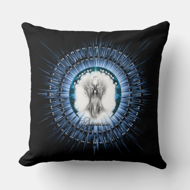 Coussin Arsencia Ethereal Silver Light Fractal Art (Recto)