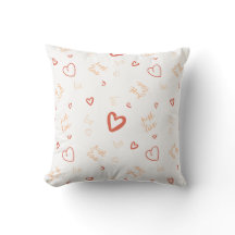 Art à motif de cœur corail romantique en gribouill