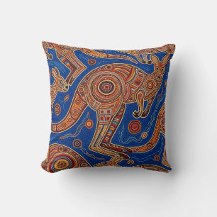 COUSSIN ART ABORIGÈNE DE KANGOUROU